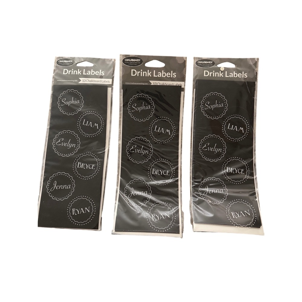 Creative Converting 39pk Chalkboard Drink Labels Wedding Party Glass Markers New